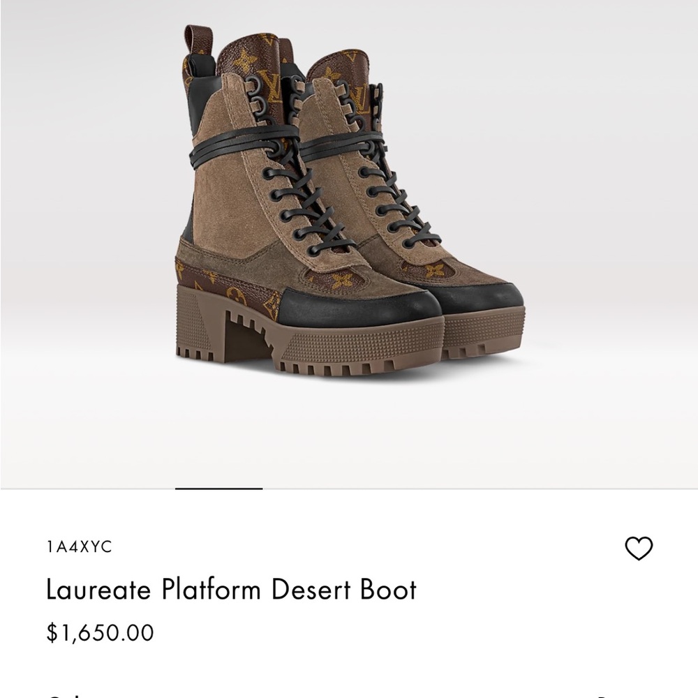 LOUIS VUITTON Platform Desert Boot in Brown and Black